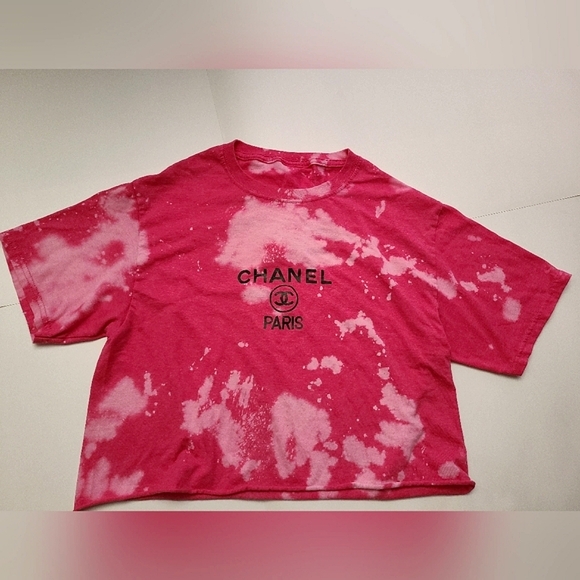 Chanel Women Pink Tie-Dye Cropped Top - Picture 1 of 6